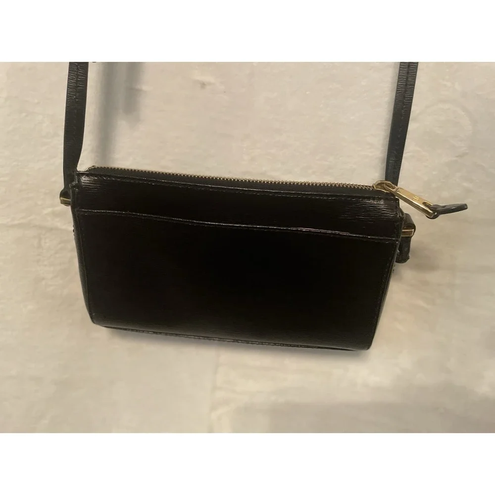 Lauren Ralph Lauren RLL Black‎ Leather Medium Shoulder Bag Purse
